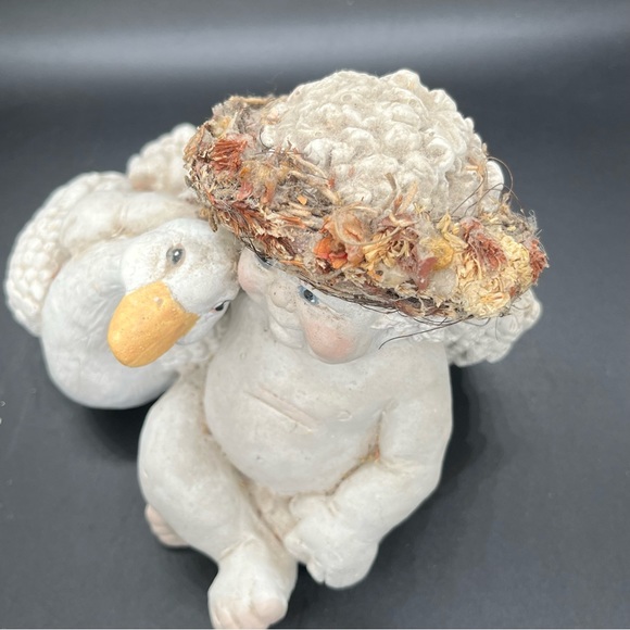 Dreamsicles Cherub with Duck Figurine Signed "Kristin" large - Picture 3 of 13